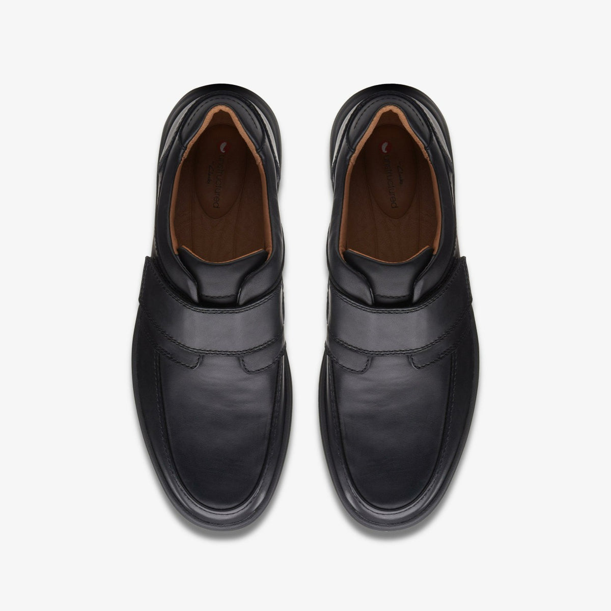 Clarks Men Un Abode Strap Loafer Black Leather