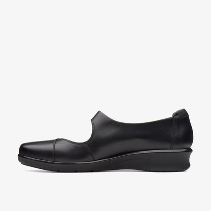 Clarks Women Hope Henley Black Leather