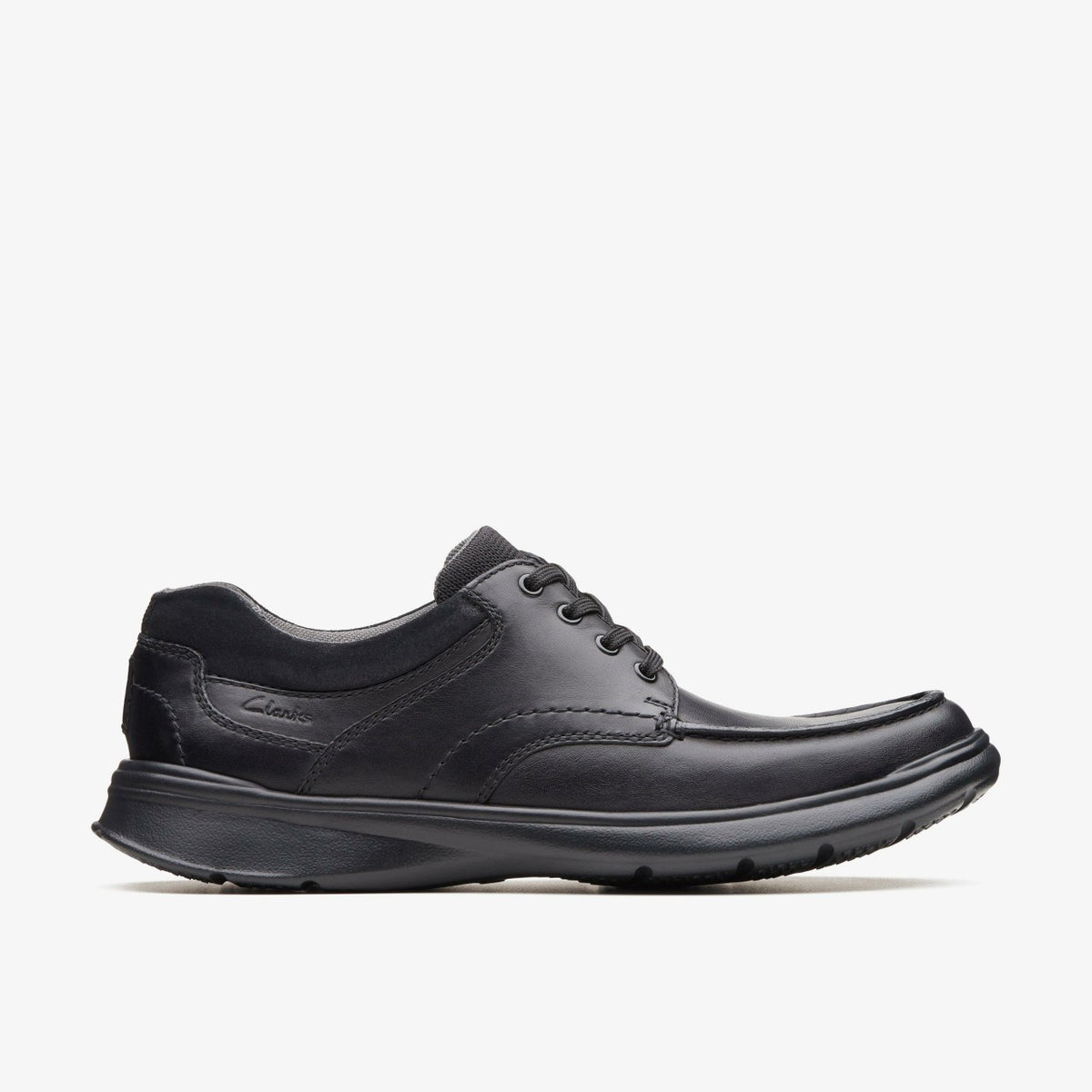 Clarks Men Cotrell Edge Black Smooth Leather