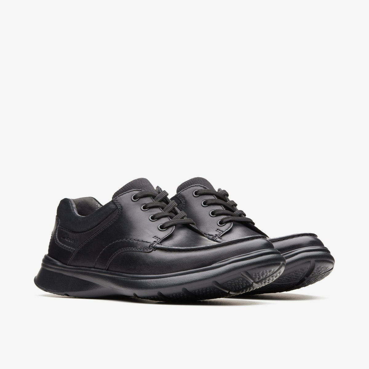Clarks Men Cotrell Edge Black Smooth Leather