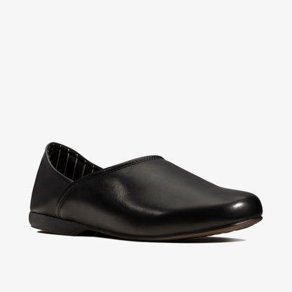 Clarks Men Harston Elite Slipper Black Leather
