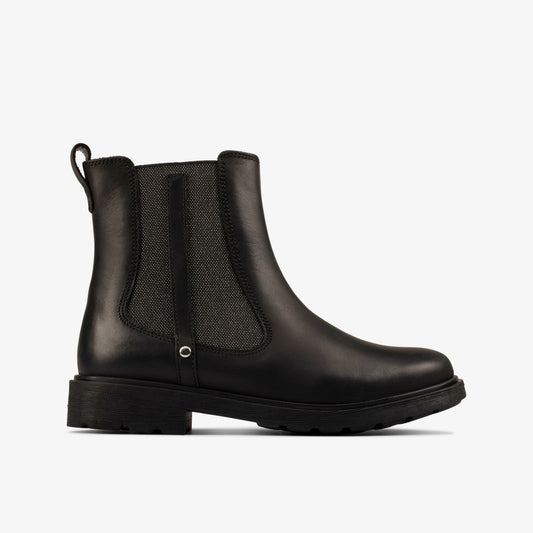 Clarks Kids Astrol Orin Kid Black Leather