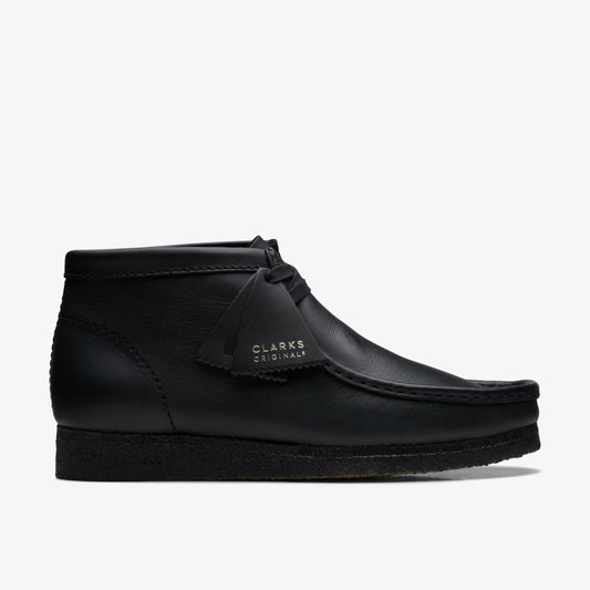 Clarks Men Wallabee Boot Black Leather