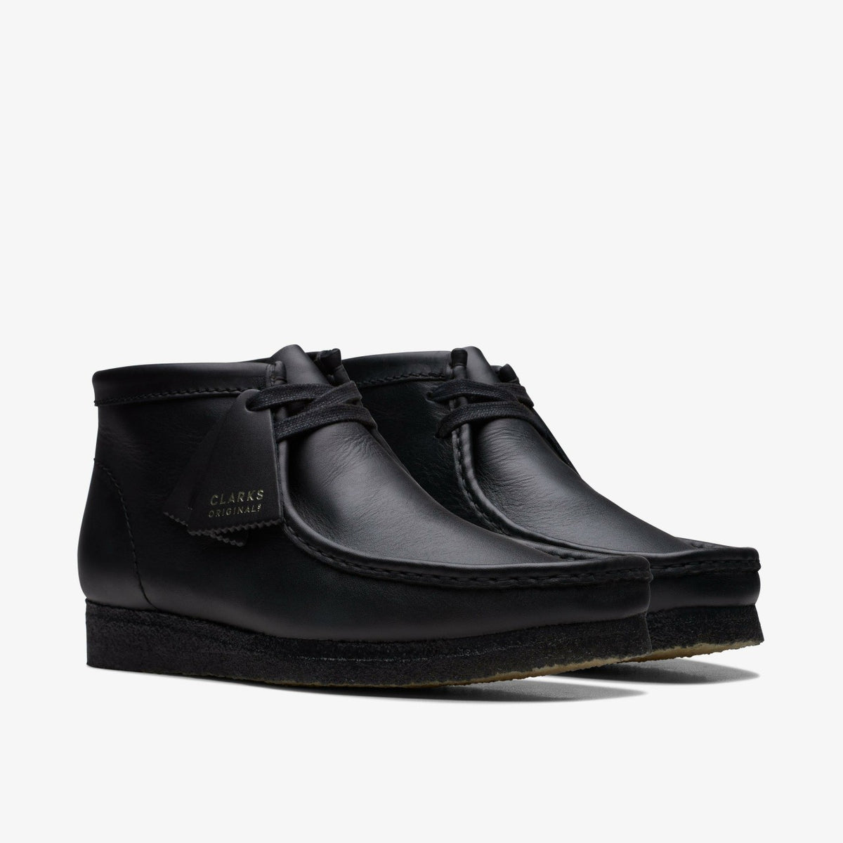 Clarks Men Wallabee Boot Black Leather