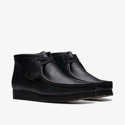 Clarks Men Wallabee Boot Black Leather