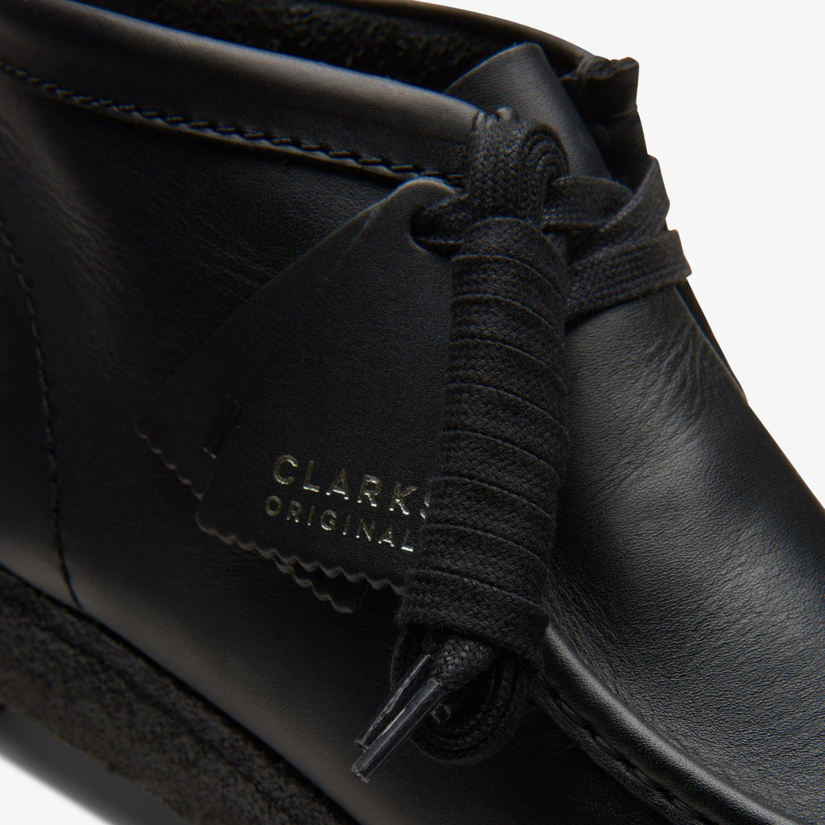 Clarks Men Wallabee Boot Black Leather