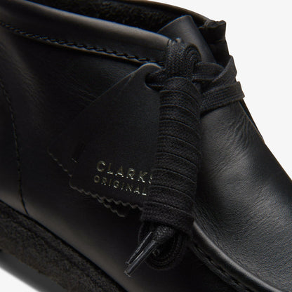 Clarks Men Wallabee Boot Black Leather