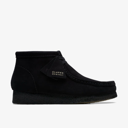 Clarks Men Wallabee Boot Black Suede
