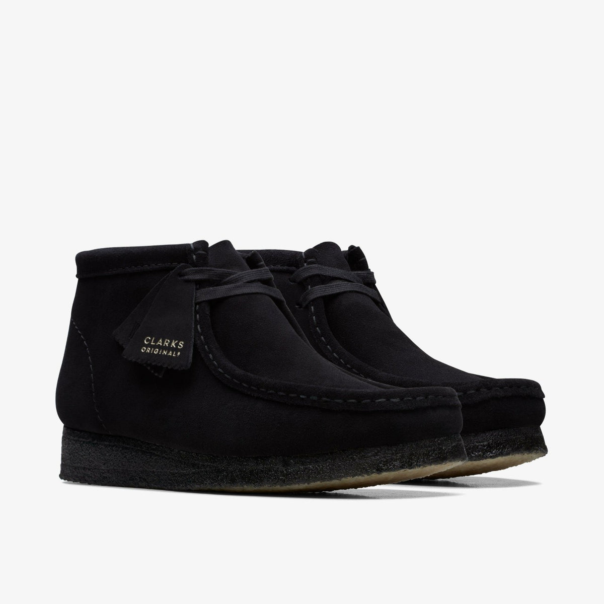 Clarks Men Wallabee Boot Black Suede