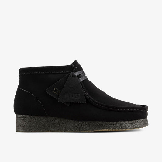 Clarks Women Wallabee Boot Black Suede