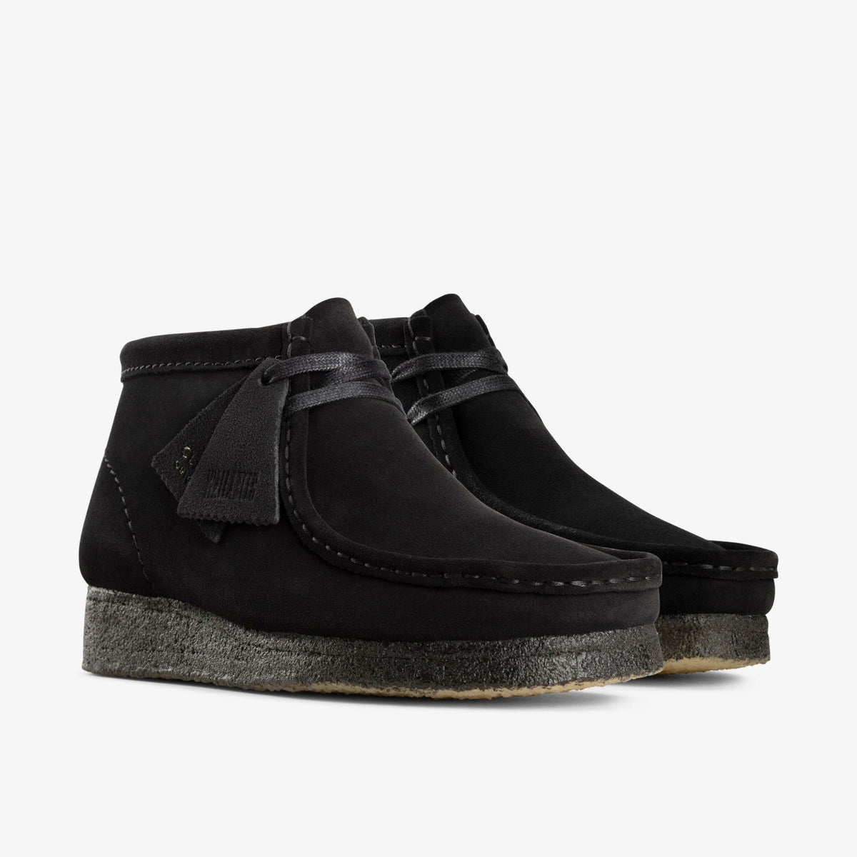 Clarks Women Wallabee Boot Black Suede