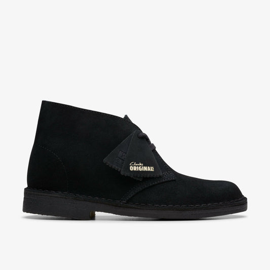 Clarks Women Desert Boot Black Suede