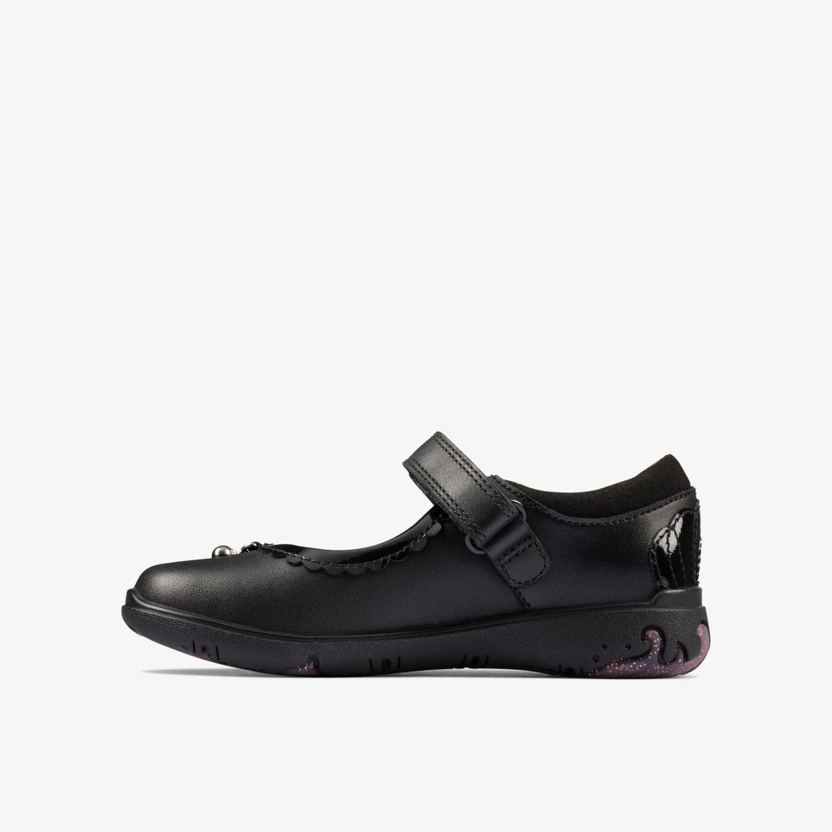 Clarks Kids Sea Shimmer Toddler Black Leather