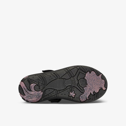 Clarks Kids Sea Shimmer Toddler Black Leather