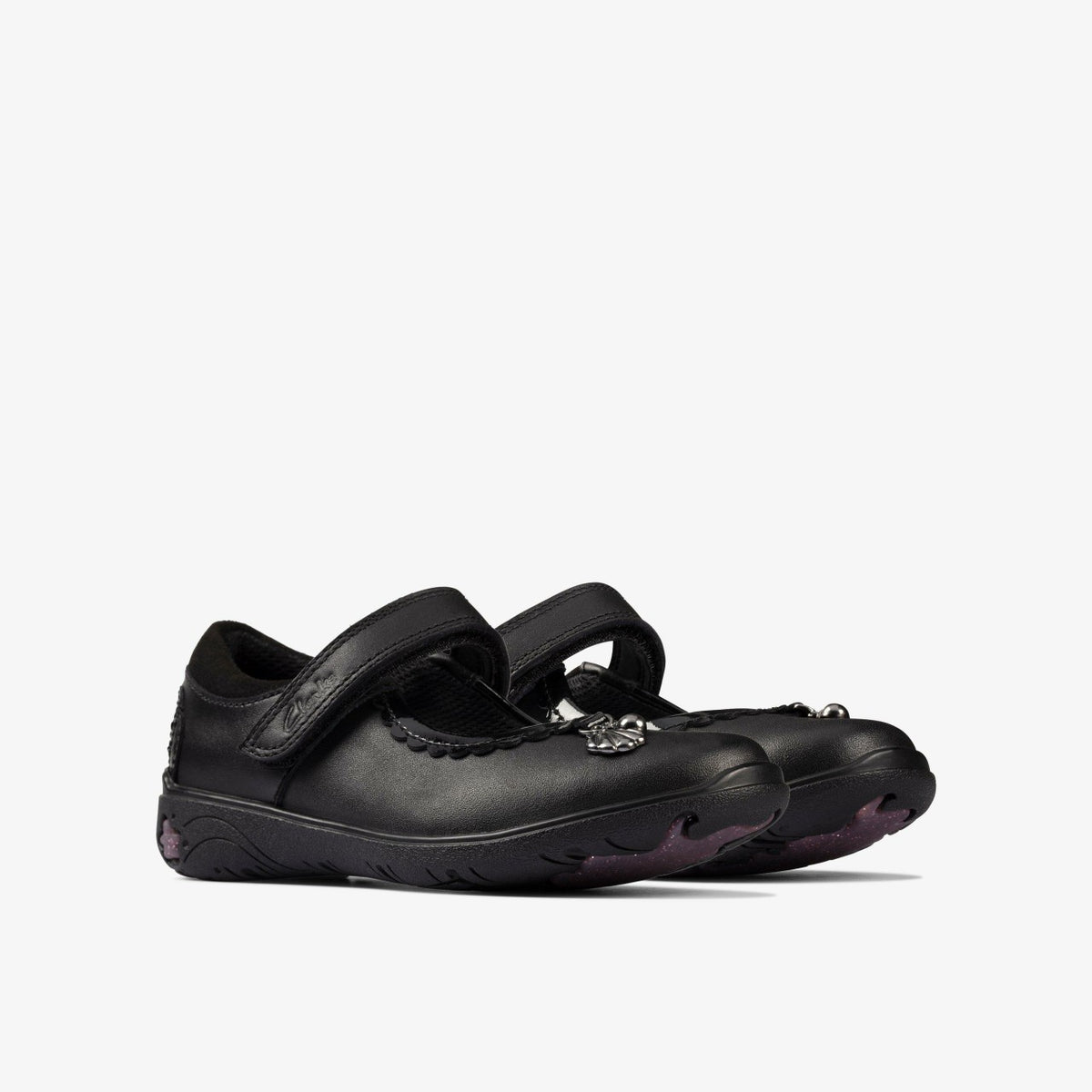 Clarks Kids Sea Shimmer Toddler Black Leather