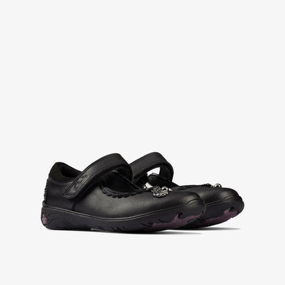 Clarks Kids Sea Shimmer Toddler Black Leather