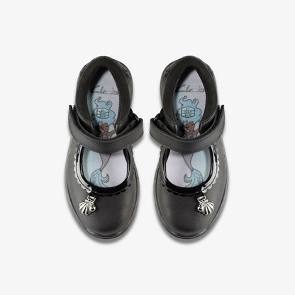 Clarks Kids Sea Shimmer Toddler Black Leather