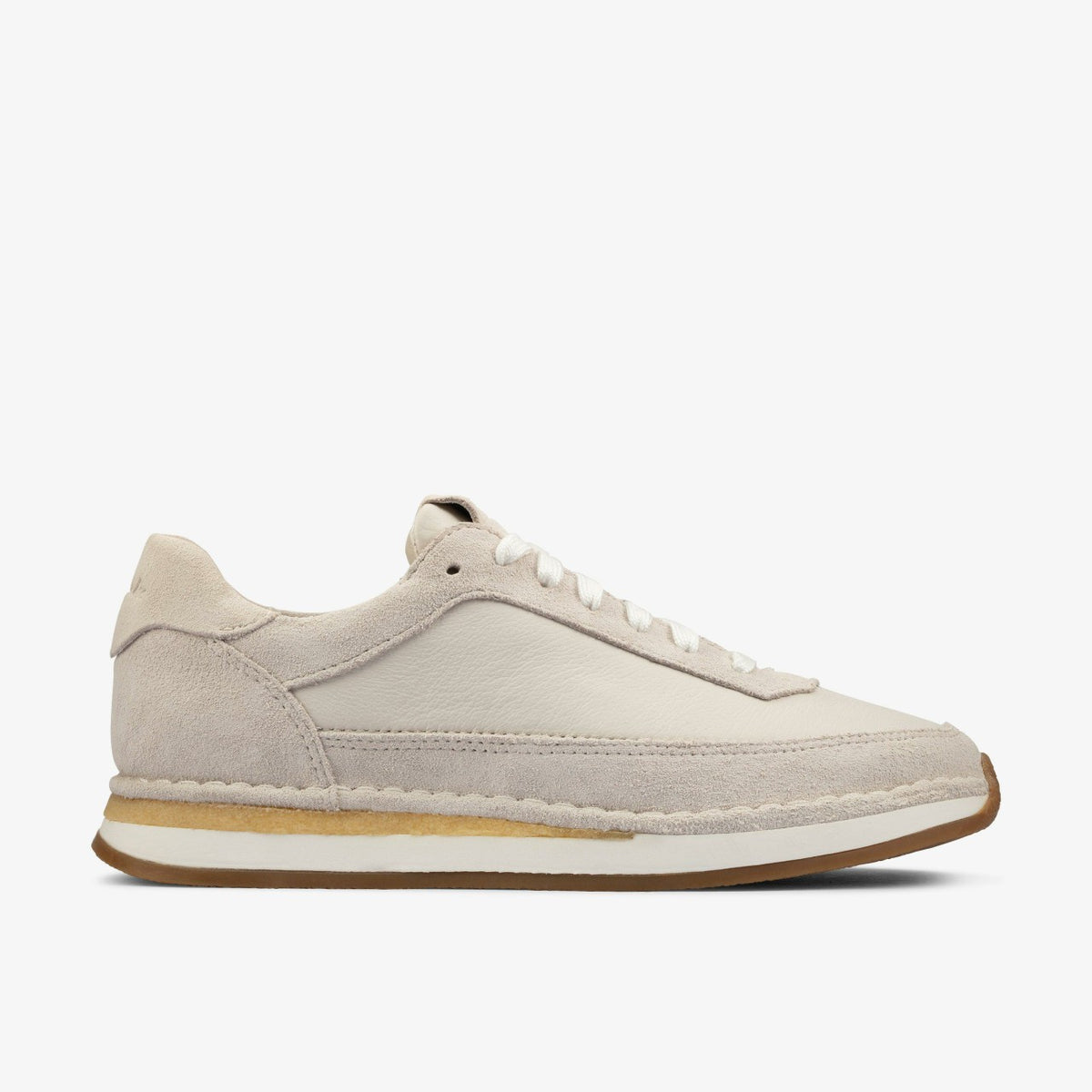 Clarks Women Craft Run Lace White Suede