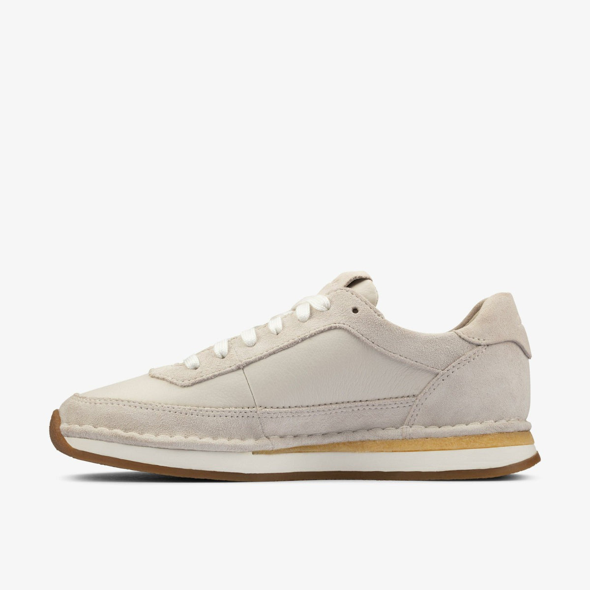 Clarks Women Craft Run Lace White Suede