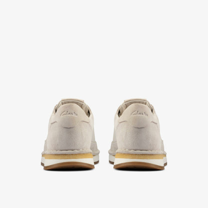 Clarks Women Craft Run Lace White Suede