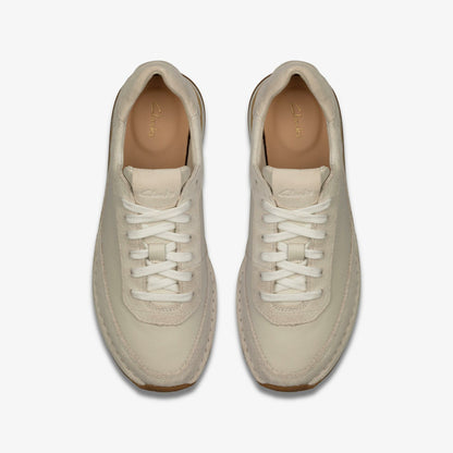 Clarks Women Craft Run Lace White Suede