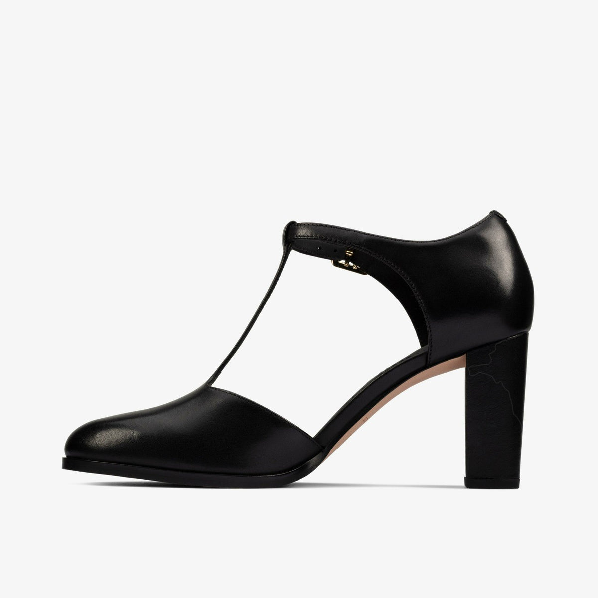 Clarks Women Kaylin 85 T Bar Black Leather