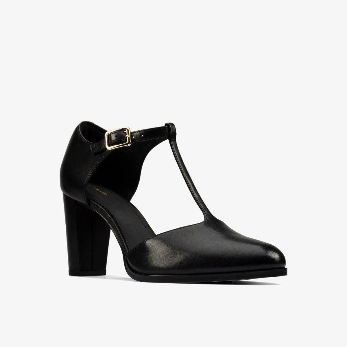 Clarks Women Kaylin 85 T Bar Black Leather