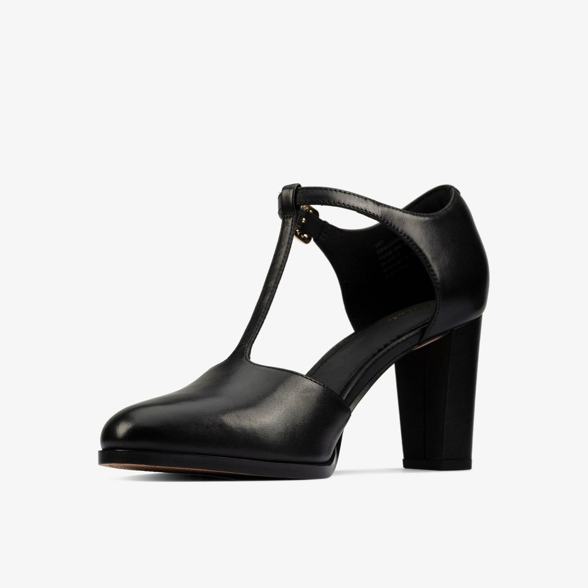 Clarks Women Kaylin 85 T Bar Black Leather