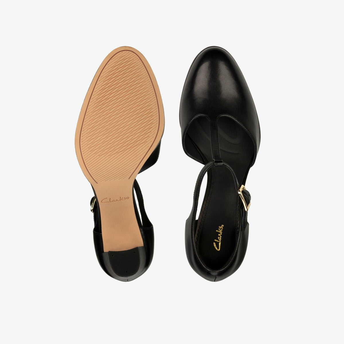 Clarks Women Kaylin 85 T Bar Black Leather