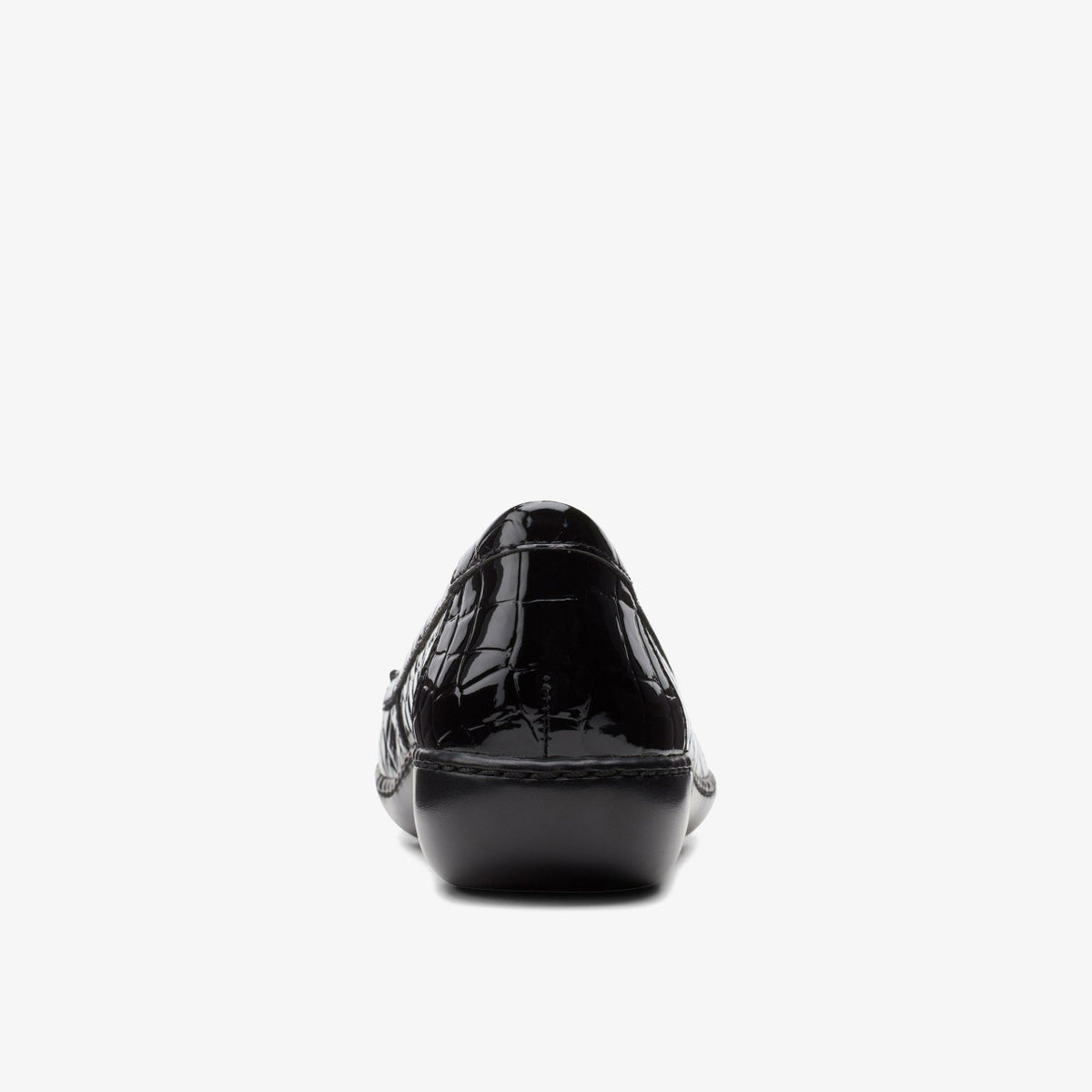 Clarks Women Ashland Jam Black Patent/Crocodile