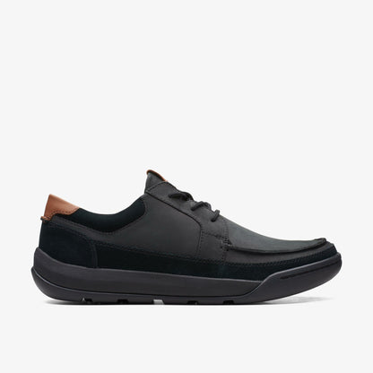 Clarks Men Ashcombe Craft Black Leather