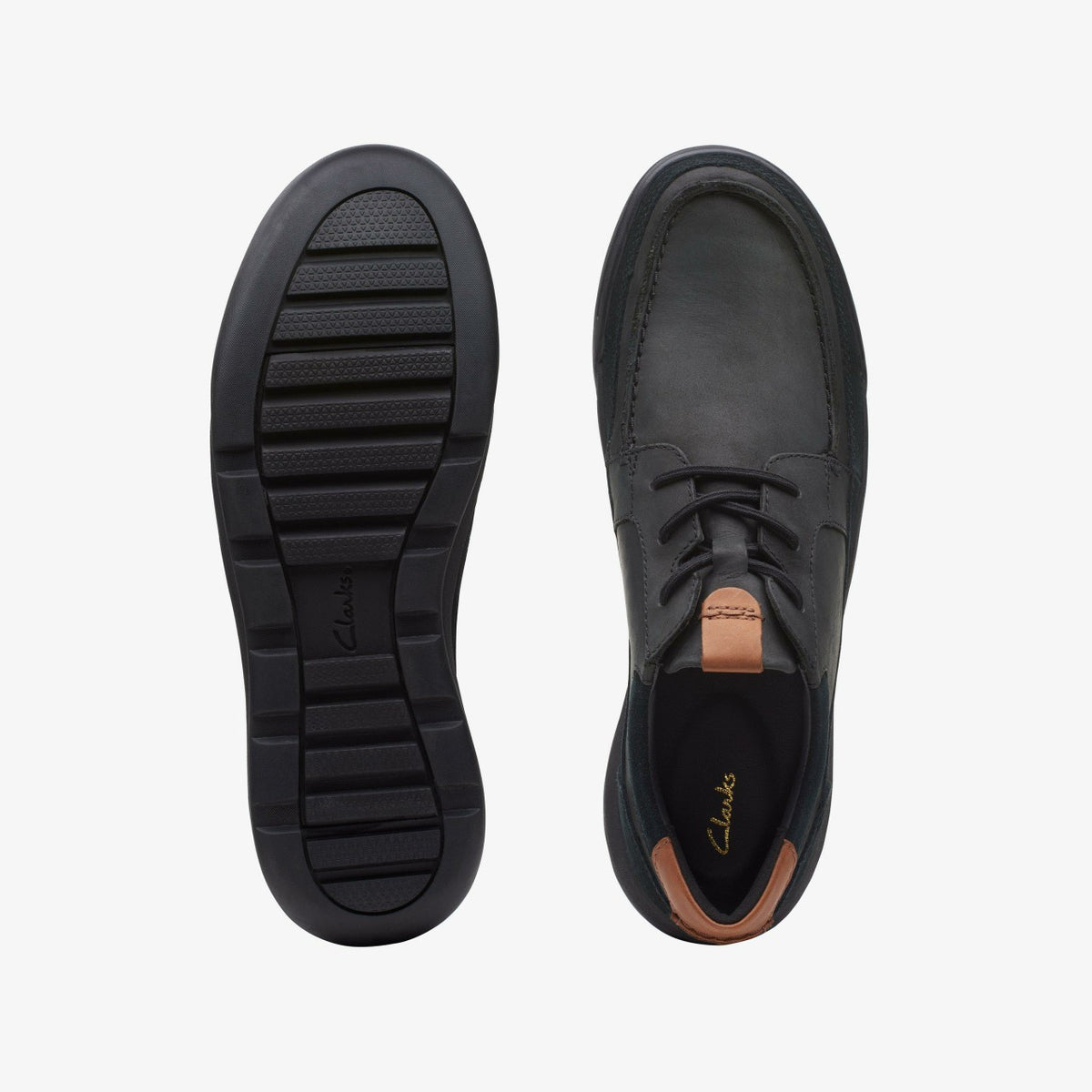 Clarks Men Ashcombe Craft Black Leather