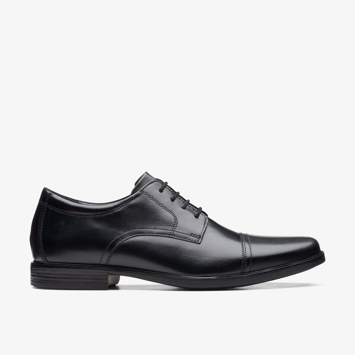 Clarks Men Howard Cap Black Leather