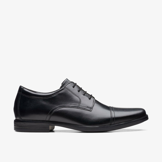 Clarks Men Howard Cap Black Leather