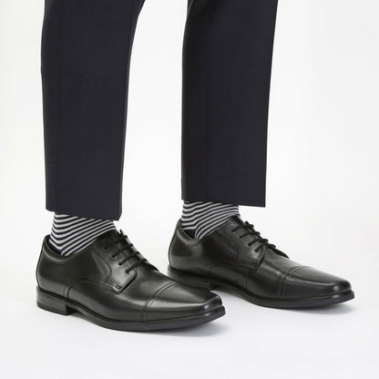 Clarks Men Howard Cap Black Leather