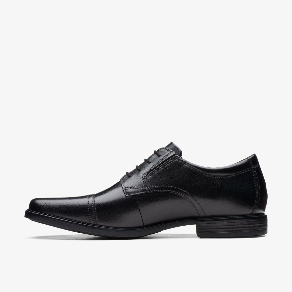 Clarks Men Howard Cap Black Leather