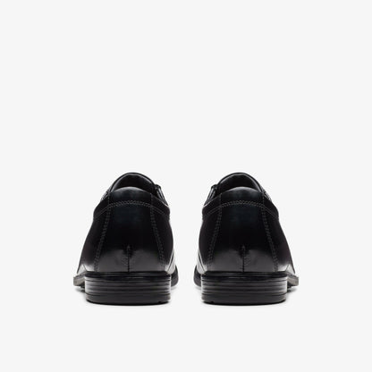 Clarks Men Howard Cap Black Leather