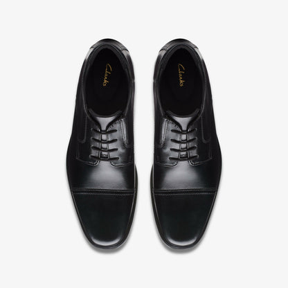 Clarks Men Howard Cap Black Leather