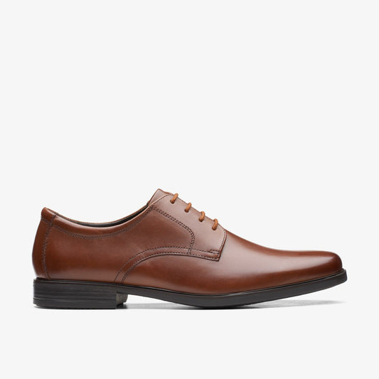Clarks Men Howard Walk Dark Tan Leather