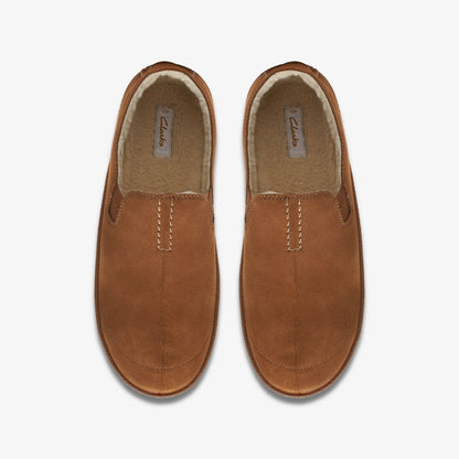 Clarks Men Home Mocc Slipper Tan Suede