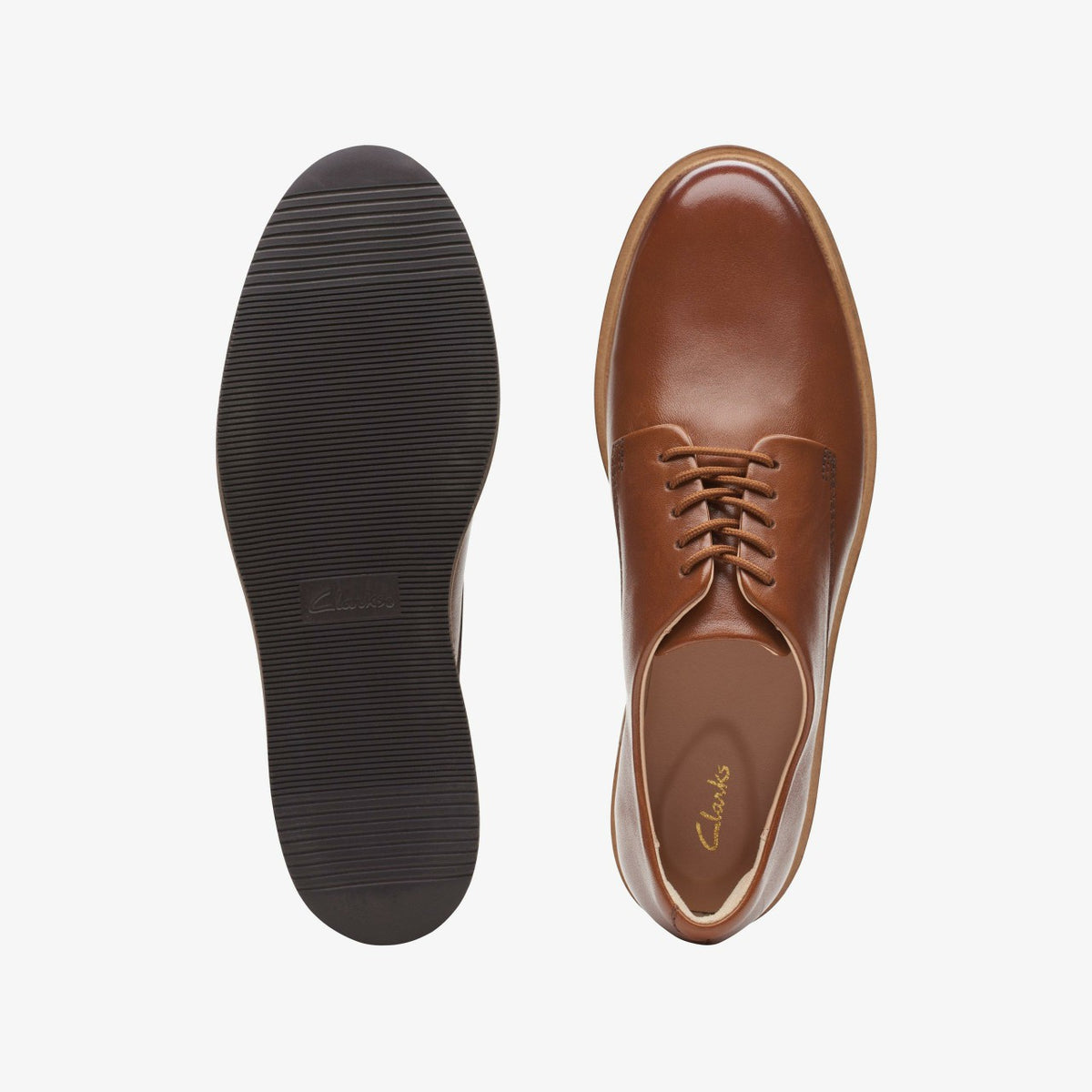 Clarks Women Glickly Derby Dark Tan Leather