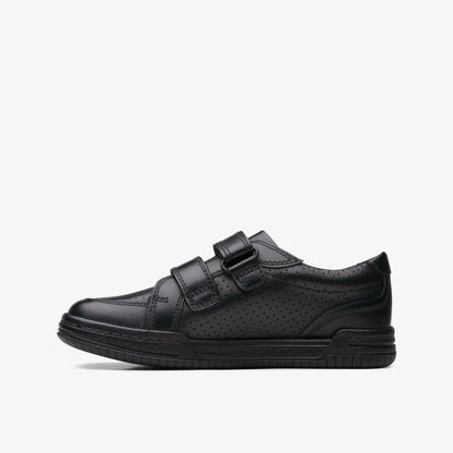 Clarks Kids Fawn Strap Kid Black Leather