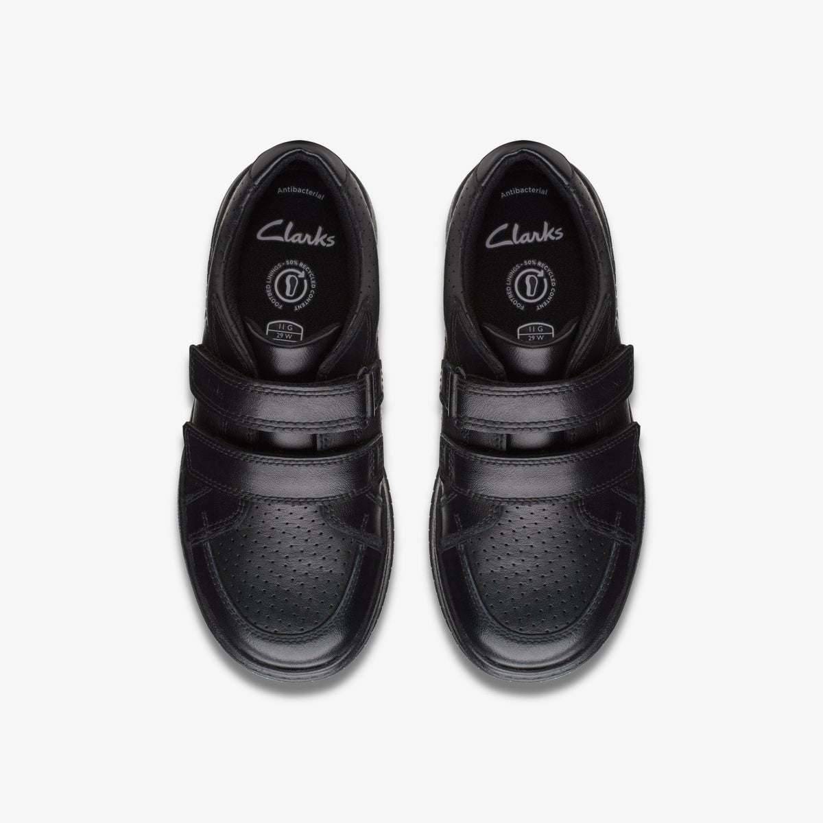 Clarks Kids Fawn Strap Kid Black Leather