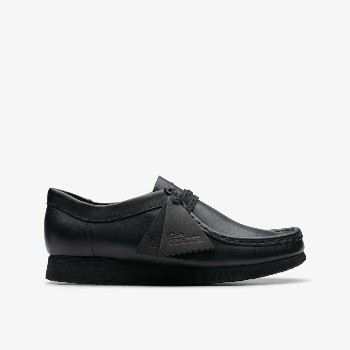 Clarks Kids Wallabee Older Black Leather
