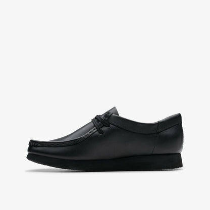 Clarks Kids Wallabee Older Black Leather