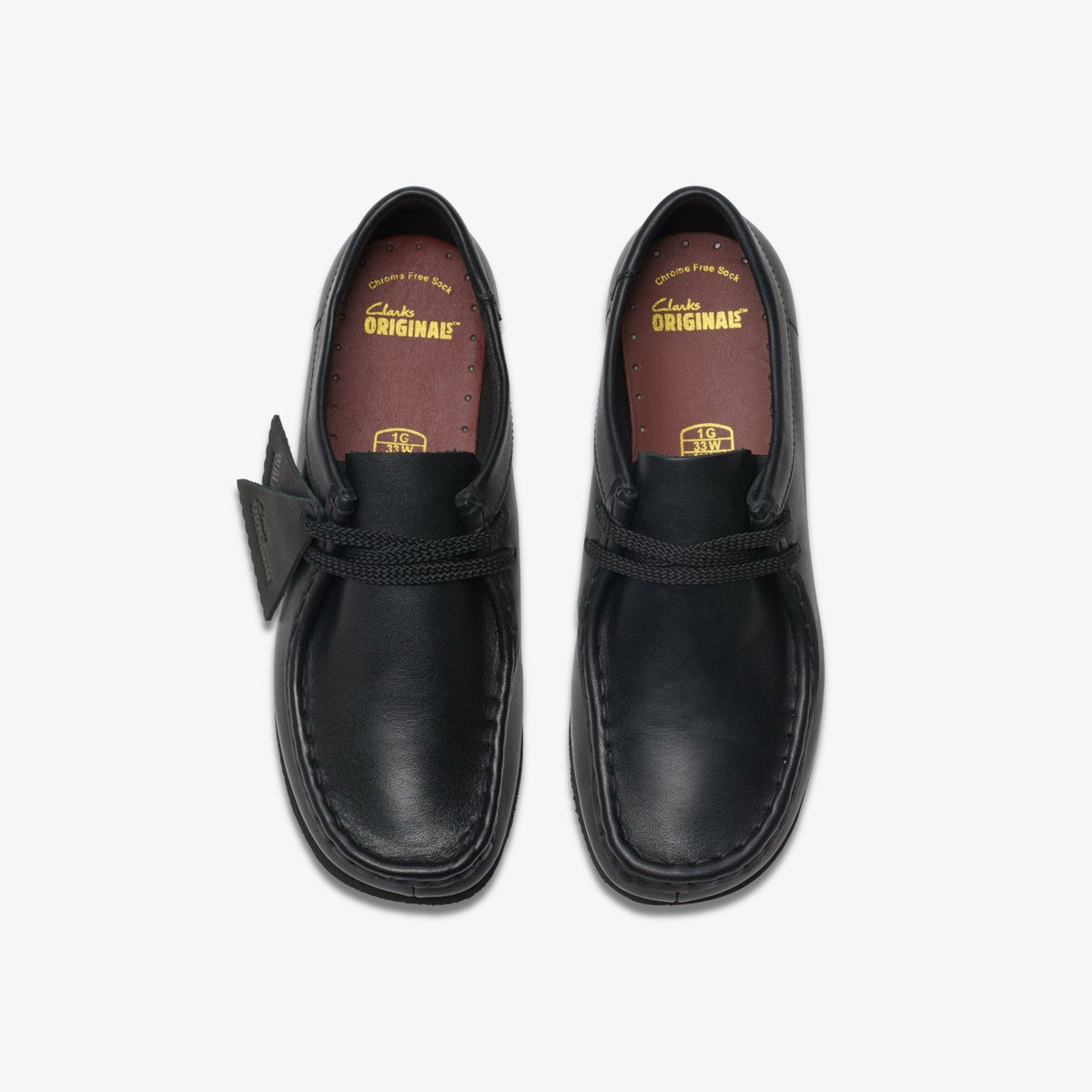 Clarks Kids Wallabee Older Black Leather