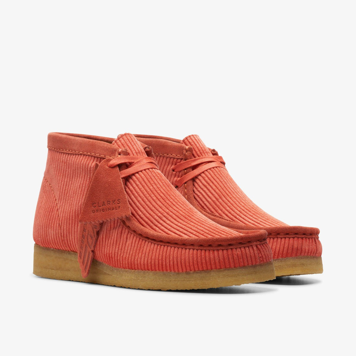 Clarks Women Wallabee Boot Coral Cord