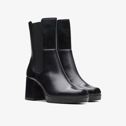 Clarks Women Pique Up Black Leather