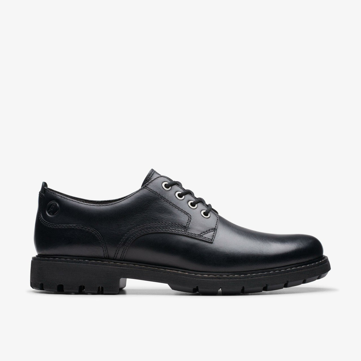 Clarks Men Batcombe Tie Black Leather