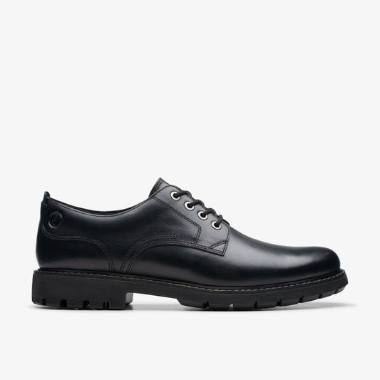 Clarks Men Batcombe Tie Black Leather